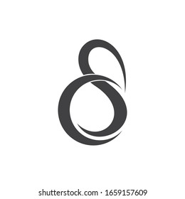 8 sencillos números de diseño del logotipo. estilo elegante