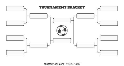 8 plantilla para el campeonato del equipo de fútbol, diseño de estilo plano, ilustración vectorial aislada de fondo blanco. Calendario de corchetes de campeonato para fútbol, hoja de cálculo de partidos de fútbol.