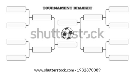 8 soccer team tournament bracket championship template flat style design vector illustration isolated on white background. Championship bracket schedule for soccer, football game spreadsheet.