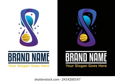 8 space infinity illustration vector logo design