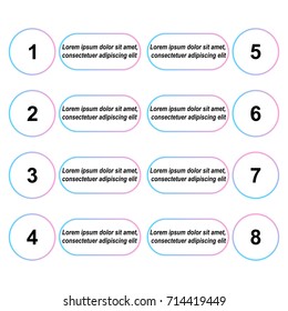 plantilla de proceso de diagrama de 8 etapas. Ilustración vectorial de infografía