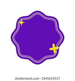 Forma de línea de 8 estrellas en negrita para caja de texto o icono de etiqueta con color azul. Icono de etiqueta. Icono de Vector de alta calidad. Vector editable