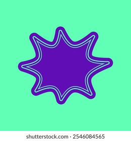 8 Star Explosion Memphis Shape for Textbox or Tag Icon with Blue Color. Label Icon. High Quality Vector Icon. Editable Vector