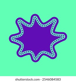 8 Sterne Explosionsform und Neonstil für Textbox oder Tag-Symbol mit blauer Farbe. Beschriftungssymbol. Hochwertiges Vektorsymbol. Bearbeitbarer Vektor