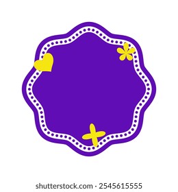 8 Star Shape and Neon Style for Textbox or Tag Icon with Blue Color. Label Icon. High Quality Vector Icon. Editable Vector