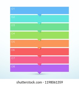 8 Step Arrow List Colorful Banners Infographic Diagram