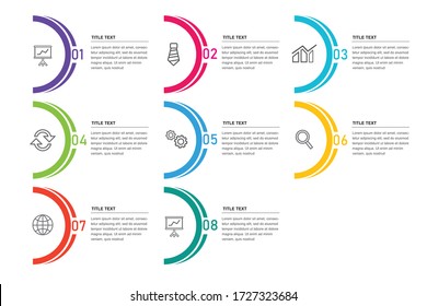 8 Step infographic elements vector