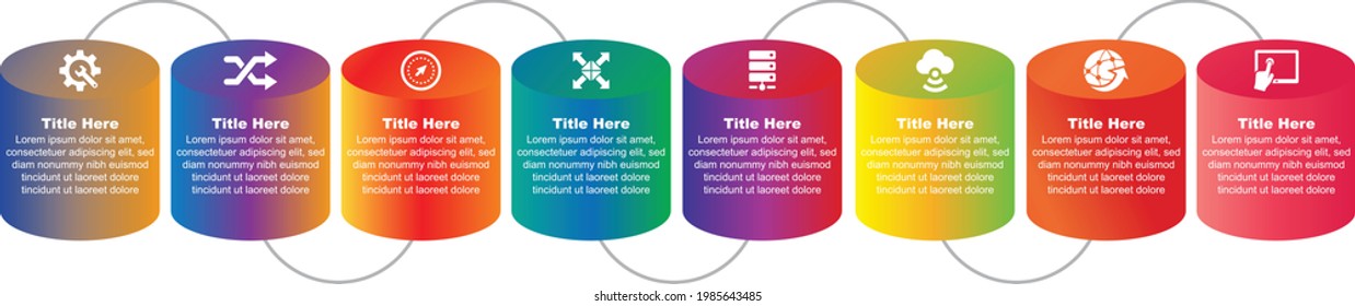 8 step Vector infographic template for diagram, graph, presentation, chart, business concept with 8 options. workflow layout, diagram, banner, webdesign. Vector illustration Business Infographics 