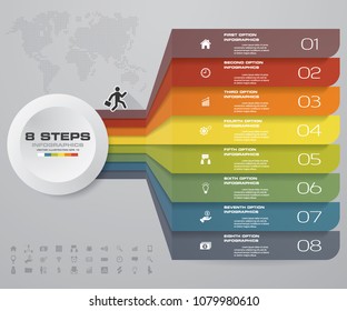 8 steps of arrow Infografics template. for your presentation. EPS 10.