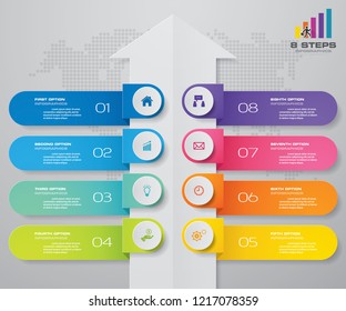 8 steps of arrow infografics template. for your presentation. EPS 10.