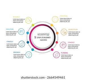 8 steps to business infographic template, circle infographic , timeline, design, growth, template chart, 8 steps process,	