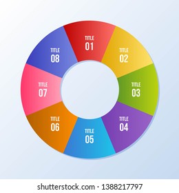 8 steps Circle chart, Circle infographic or Circular diagram