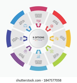 8 Steps Circular Vector Infographic  . This infographics is very ideal for any business presentations