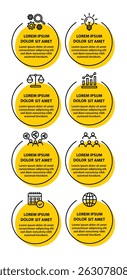 Plantilla de infografía de 8 pasos con 8 opciones. Diagrama de flujo que se puede utilizar para informes de negocio, visualización de datos y presentación. Ilustración vectorial de elementos infográficos de línea de tiempo.