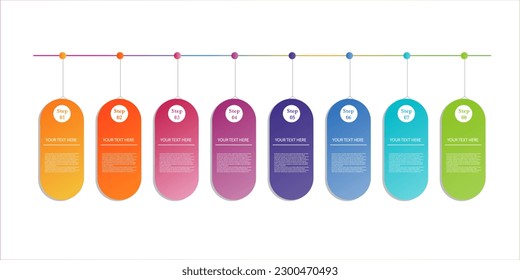 8 Steps Infographics Design Template for graphs, charts, diagrams. Business concept .eps 10