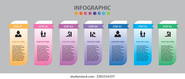 8 Steps Infographics Design Template for graphs, charts, diagrams. Business concept .eps 10