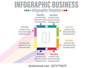 8 Steps modern Timeline diagram calendar with Yearly workflow and 4 squares, presentation vector infographic. Infographic template for business.