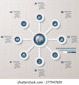 8 Steps order in circle shape for your design. Infographics background. Vector illustration.