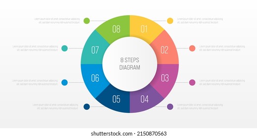 8 steps process modern infographic diagram