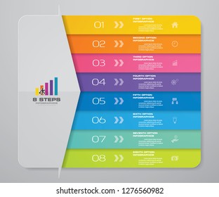 8 steps&color chart infographics element for presentation. EPS 10.