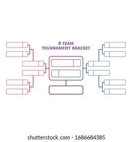 8 Team Tournament Bracket. Single Elimination Bracket Isolated On White Background.