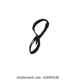 8, text design. Vector calligraphy. Typography poster. Usable as background.