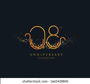 8 th anniversary celebration design template Vector.