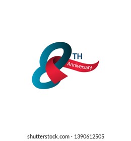 8 Th Anniversary Vector Template Design Illustration