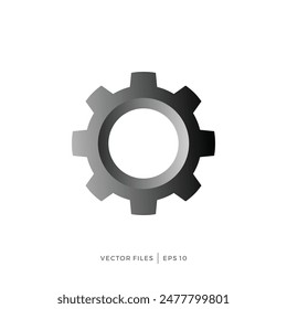 8 tooth mechanical gear design logo