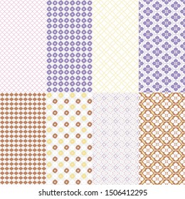 8 traditional Japanese seamless patterns