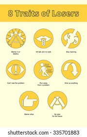 8 Traits of Losers's icon Lite. vector illustration