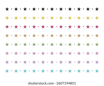 8 Types of Lines with Stars and Dots Set