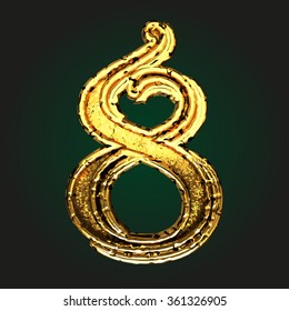 8 vector golden letter