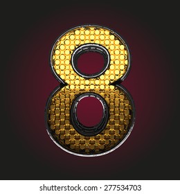8 vector golden and silver letter