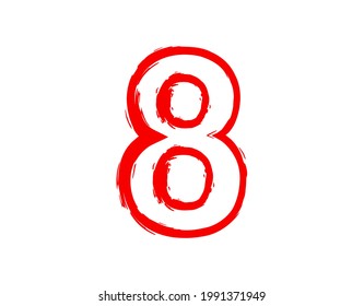 8 Vektor-Nummer Horror blutig, beängstigend. Wahnsinnige Angst brutal, schreiende Schrift. Design des abendlichen Wiki-Designs
