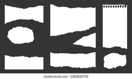 8 Vector Torn Paper Pieces