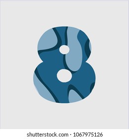 8 Water Font Vector Template Design Illustration