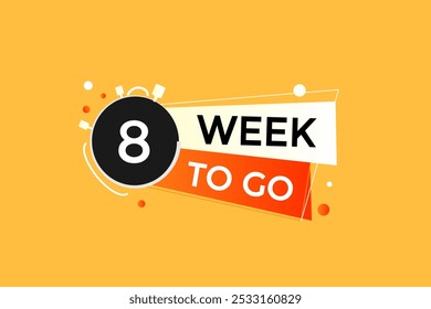 8 Woche zu gehen, Symbol, Stil, Timer, Countdown, Uhr, Zeit, Hintergrund, Vorlage, 8 Woche zu gehen Countdown, Aufkleber, linkes Banner, Geschäft, Verkauf, Label-Taste
