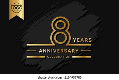 8 year anniversary celebration design template. vector template illustration