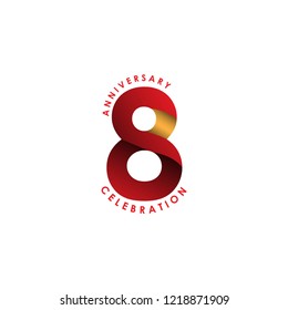 8 Year Anniversary Celebration Vector Template Design Illustration