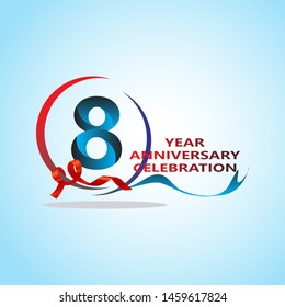 8 Year Anniversary celebration Vector Template Design Illustration