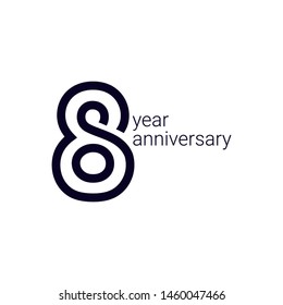 8 Year Anniversary Celebration Vector Template Design Illustration