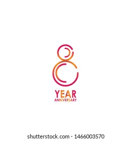 8 Year Anniversary Celebration Vector Template Design Illustration