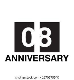 8 Year Anniversary Celebration Vector Template Design Illustration