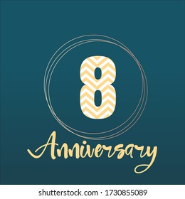 8 year anniversary celebration, vector design for celebrations, invitation cards and greeting cards