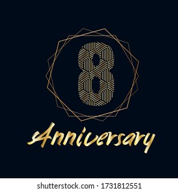 8 year anniversary celebration, vector design for celebrations, invitation cards and greeting cards