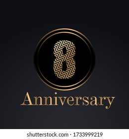 8 year anniversary celebration, vector design for celebrations, invitation cards and greeting cards
