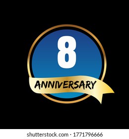 8 year anniversary celebration, vector design for celebrations, invitation cards and greeting cards