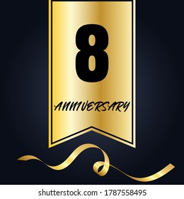 8 year anniversary celebration, vector design for celebrations, invitation cards and greeting cards