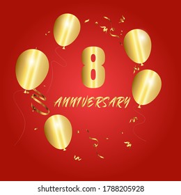 8 year anniversary celebration, vector design for celebrations, invitation cards and greeting cards
